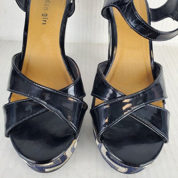 Madden Girl Boozter Chevron Crochet Lace Open Toe Platform Wedge Shoes Size 7.5 - Picture 3 of 10